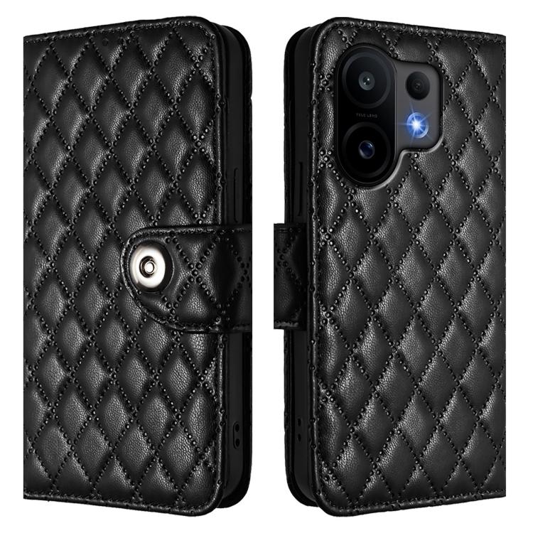 For vivo S30 Rhombic Texture Flip Leather Phone Case with Lanyard