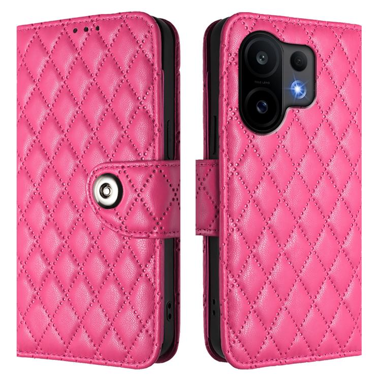 For vivo S30 Rhombic Texture Flip Leather Phone Case with Lanyard