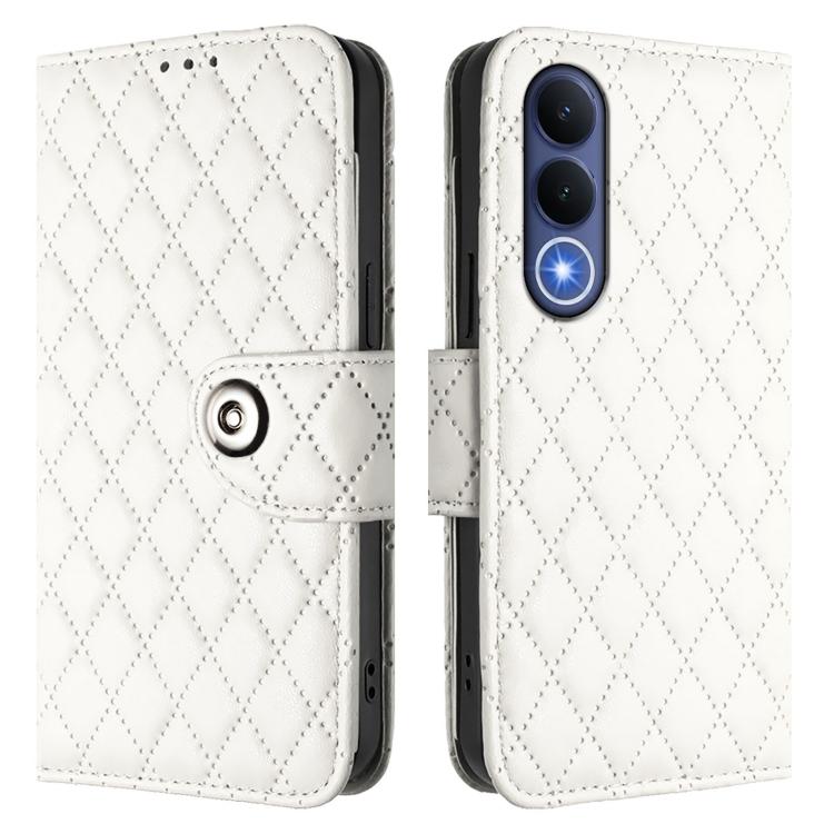 For vivo V70 FE 5G Rhombic Texture Flip Leather Phone Case with Lanyard