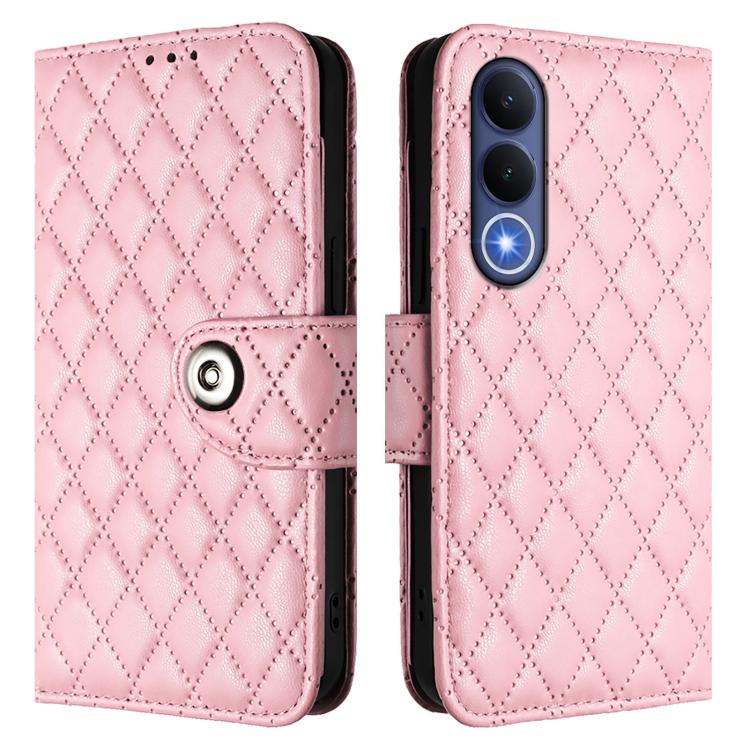 For vivo V70 FE 5G Rhombic Texture Flip Leather Phone Case with Lanyard