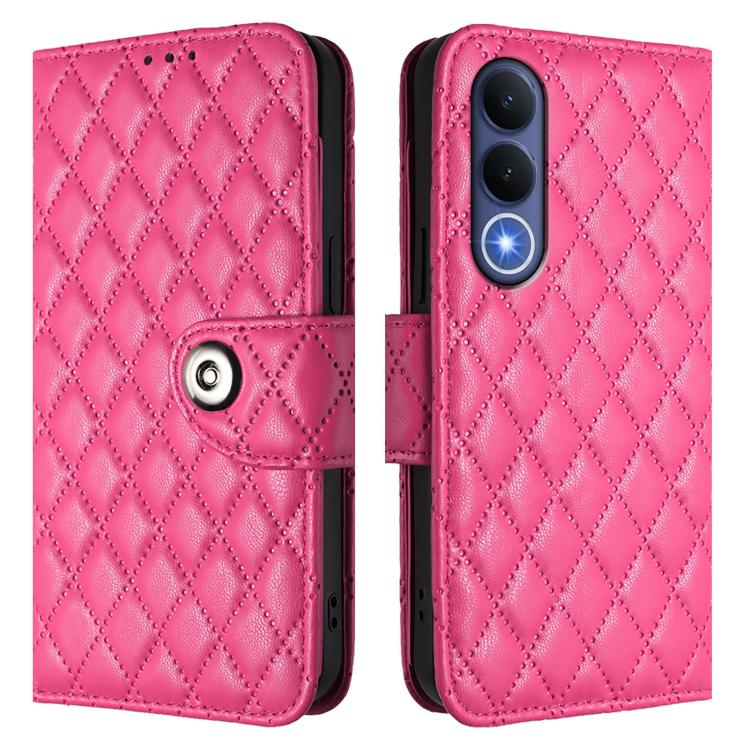 For vivo V70 FE 5G Rhombic Texture Flip Leather Phone Case with Lanyard