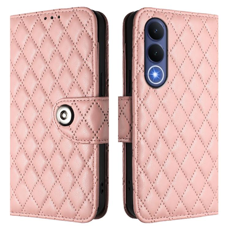 For vivo V70 FE 5G Rhombic Texture Flip Leather Phone Case with Lanyard