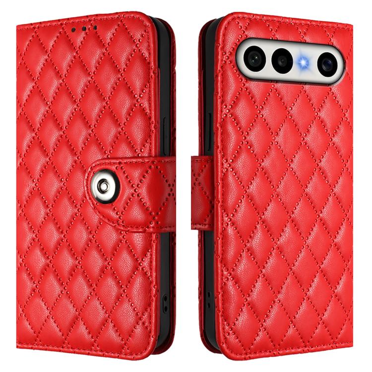 For vivo X300 FE 5G Russia / 5G Zeiss Rhombic Texture Flip Leather Phone Case with Lanyard