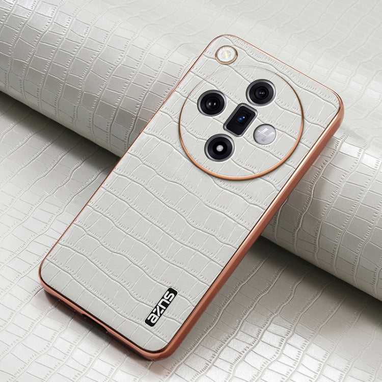 For OPPO Find X7 AZNS Electroplated Frame Crocodile Texture Full Coverage Phone Case