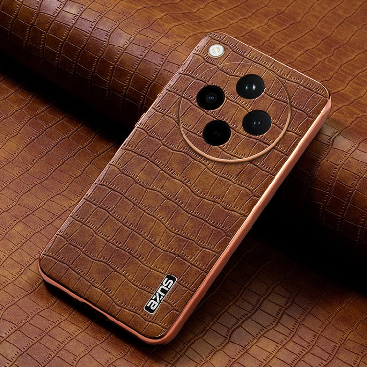 For OPPO Find X8 AZNS Electroplated Frame Crocodile Texture Full Coverage Phone Case
