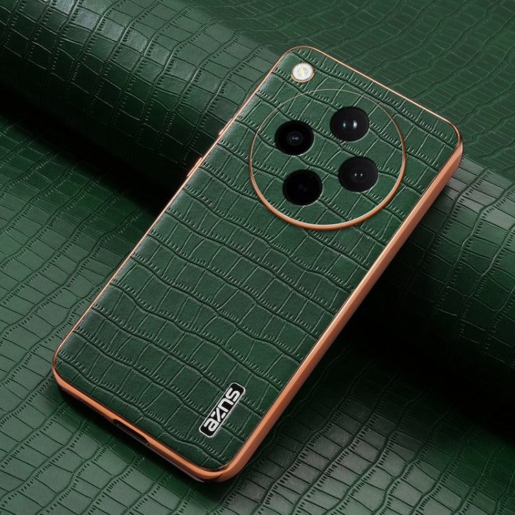 For OPPO Find X8 AZNS Electroplated Frame Crocodile Texture Full Coverage Phone Case