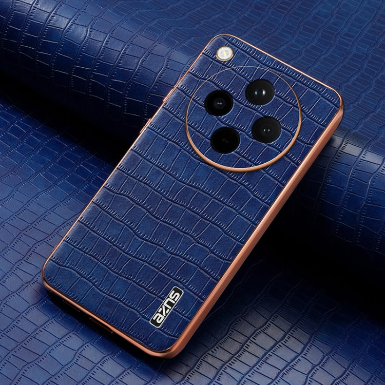 For OPPO Find X8 AZNS Electroplated Frame Crocodile Texture Full Coverage Phone Case