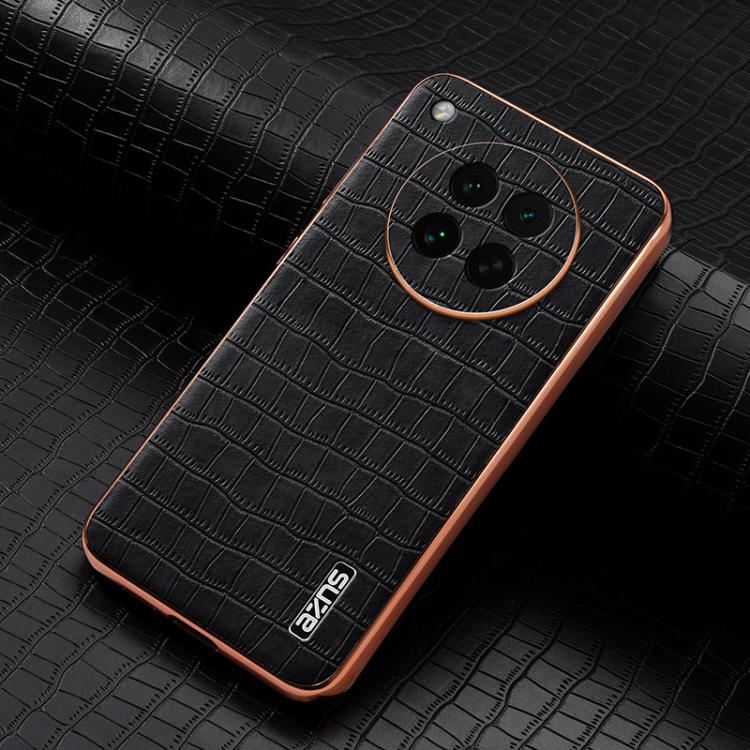 For OPPO Find X8s AZNS Electroplated Frame Crocodile Texture Full Coverage Phone Case