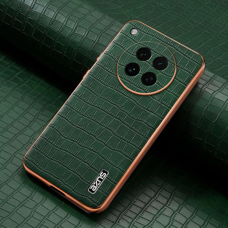 For OPPO Find X8s AZNS Electroplated Frame Crocodile Texture Full Coverage Phone Case