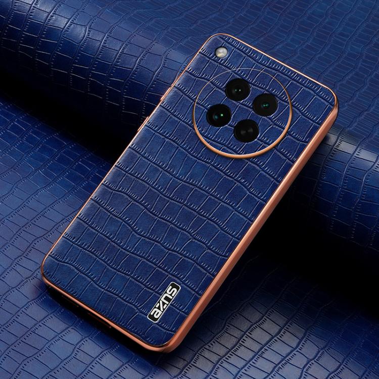 For OPPO Find X8s AZNS Electroplated Frame Crocodile Texture Full Coverage Phone Case