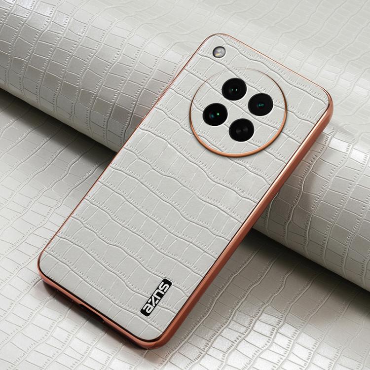 For OPPO Find X8s AZNS Electroplated Frame Crocodile Texture Full Coverage Phone Case