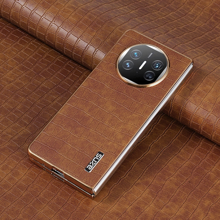 For Huawei Mate X3 / X5 AZNS Electroplated Frame Crocodile Texture Full Coverage Phone Case