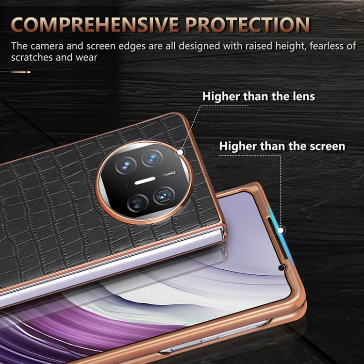 For Huawei Mate X3 / X5 AZNS Electroplated Frame Crocodile Texture Full Coverage Phone Case