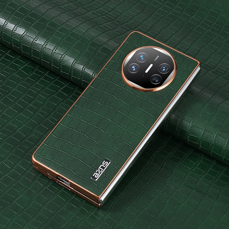 For Huawei Mate X3 / X5 AZNS Electroplated Frame Crocodile Texture Full Coverage Phone Case