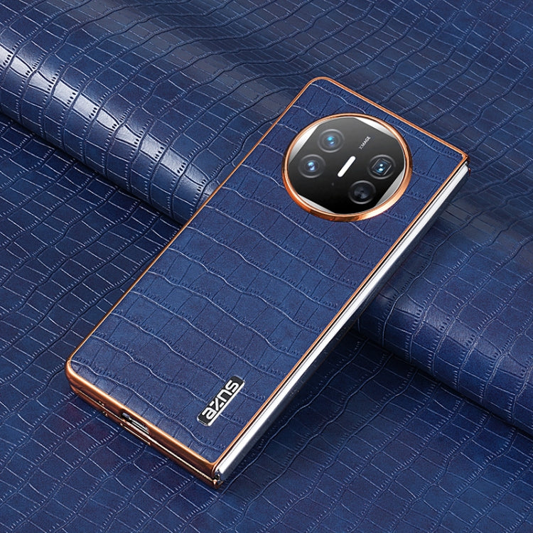 For Huawei Mate X3 / X5 AZNS Electroplated Frame Crocodile Texture Full Coverage Phone Case