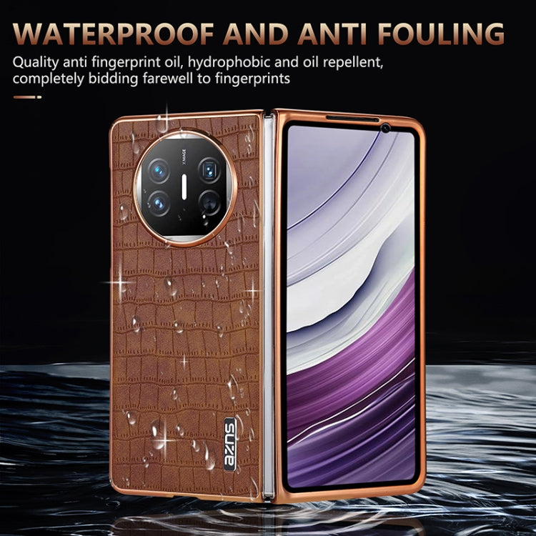 For Huawei Mate X3 / X5 AZNS Electroplated Frame Crocodile Texture Full Coverage Phone Case