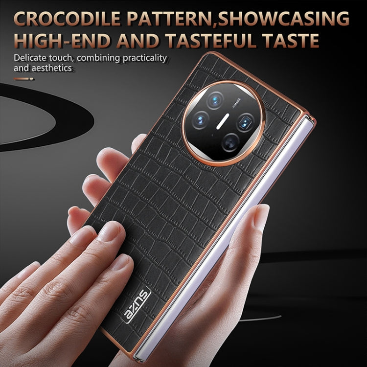 For Huawei Mate X3 / X5 AZNS Electroplated Frame Crocodile Texture Full Coverage Phone Case