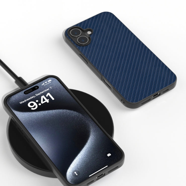 For iPhone 16 Carbon Fiber Texture Protective Phone Case