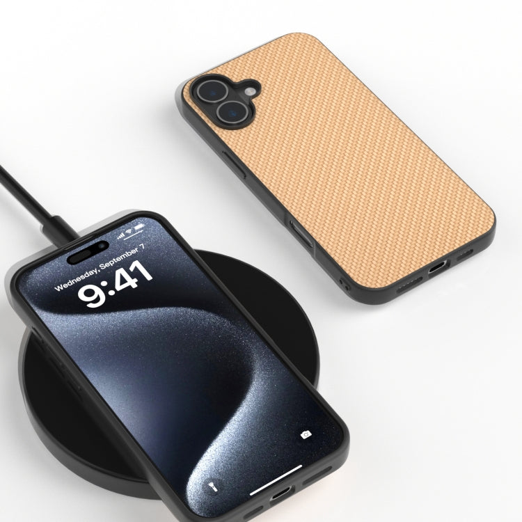 For iPhone 16 Carbon Fiber Texture Protective Phone Case