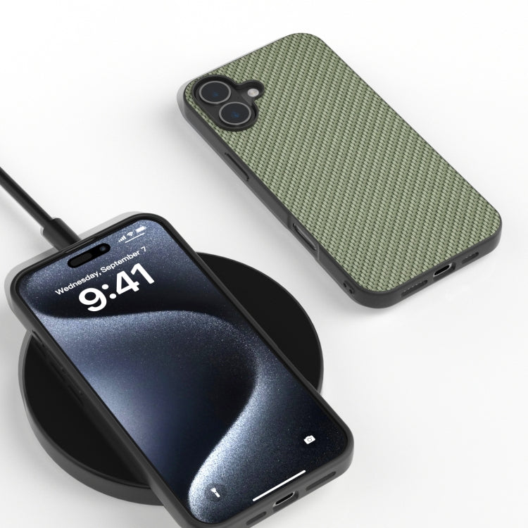 For iPhone 16 Carbon Fiber Texture Protective Phone Case