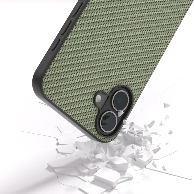 For iPhone 16 Plus Carbon Fiber Texture Protective Phone Case