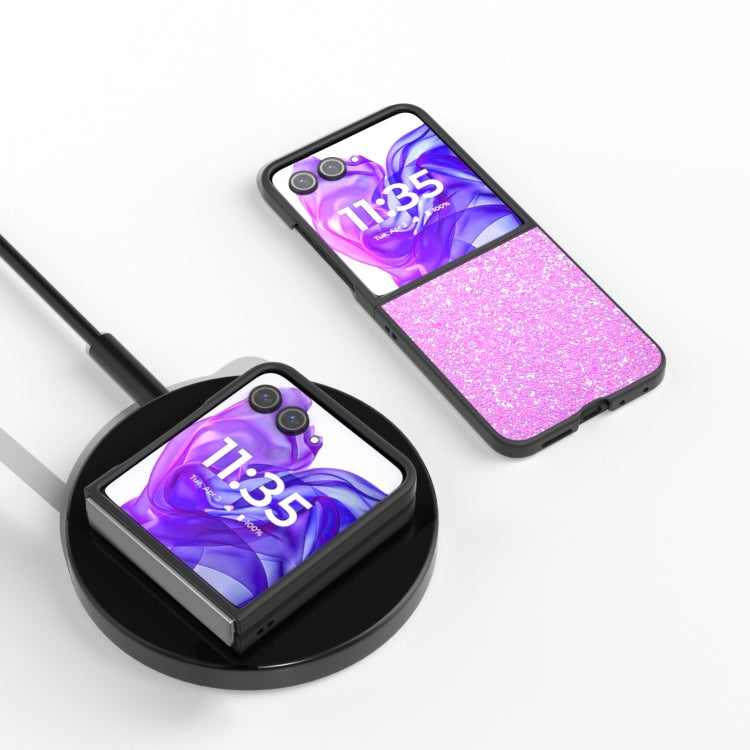 For Motorola Razr 50 Ultra Black Frame Colorful Glitter Phone Case