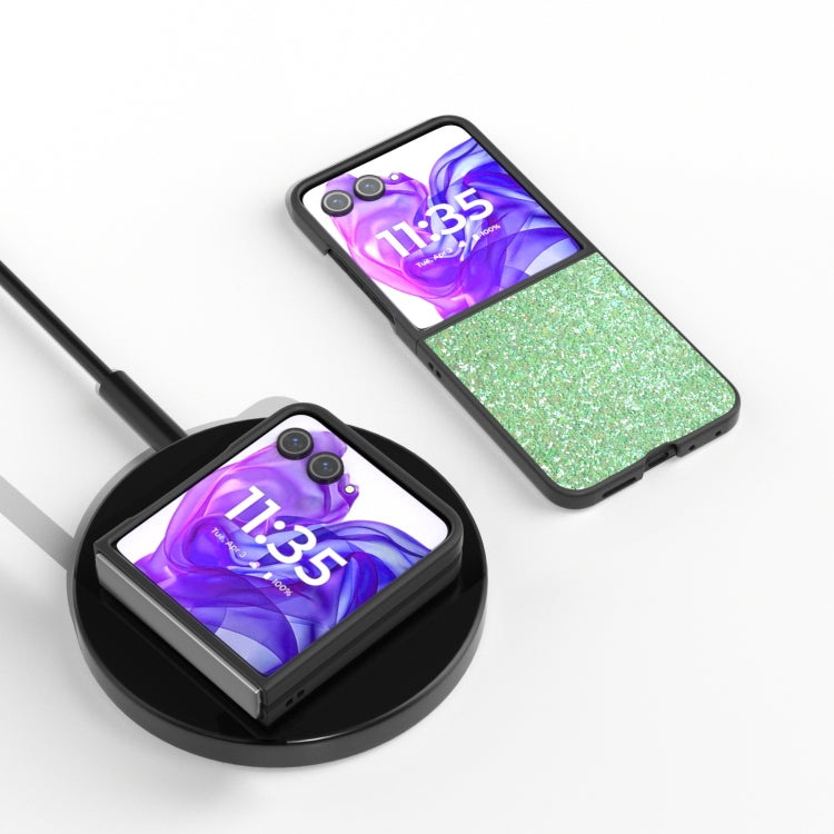 For Motorola Razr 50 Ultra Black Frame Colorful Glitter Phone Case