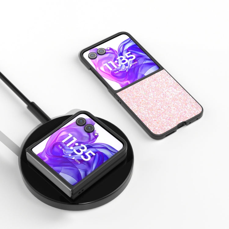 For Motorola Razr 50 Ultra Black Frame Colorful Glitter Phone Case