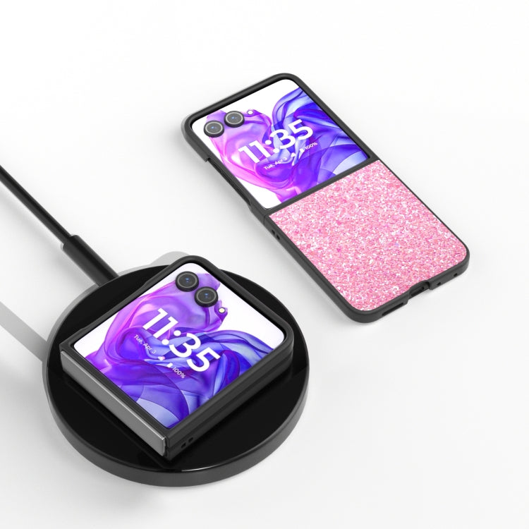 For Motorola Razr 50 Ultra Black Frame Colorful Glitter Phone Case