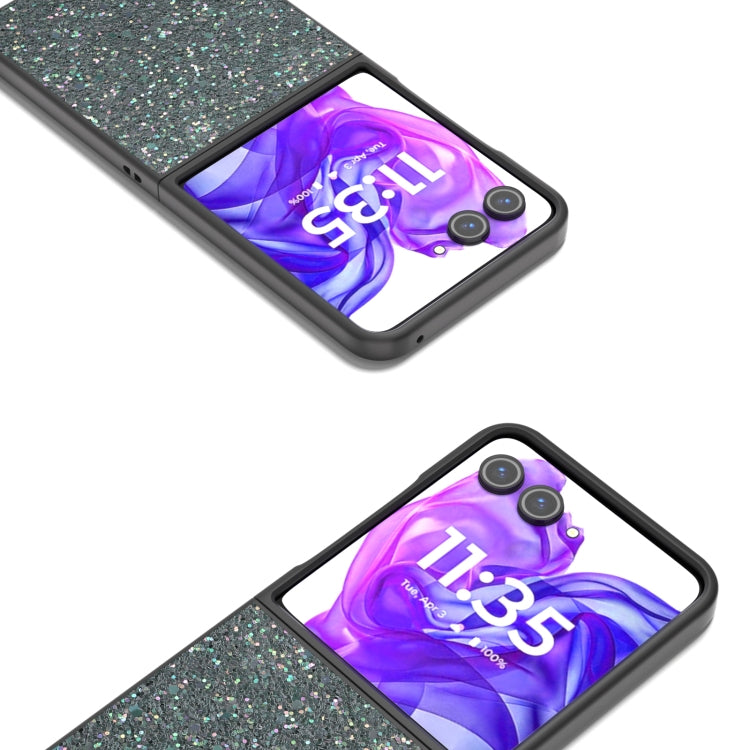 For Motorola Razr 50 Ultra Black Frame Colorful Glitter Phone Case