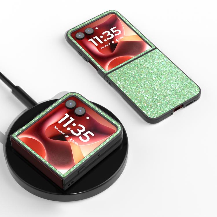 For Motorola Razr 60 Ultra Black Frame Colorful Glitter Phone Case