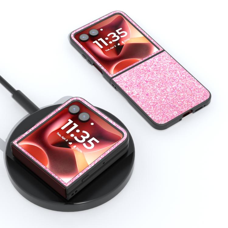 For Motorola Razr 60 Ultra Black Frame Colorful Glitter Phone Case
