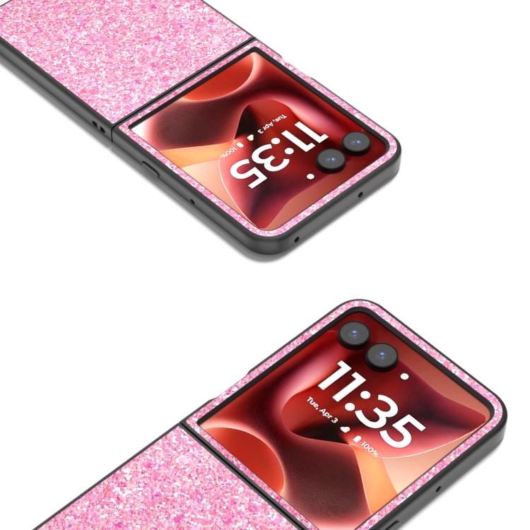For Motorola Razr 60 Ultra Black Frame Colorful Glitter Phone Case
