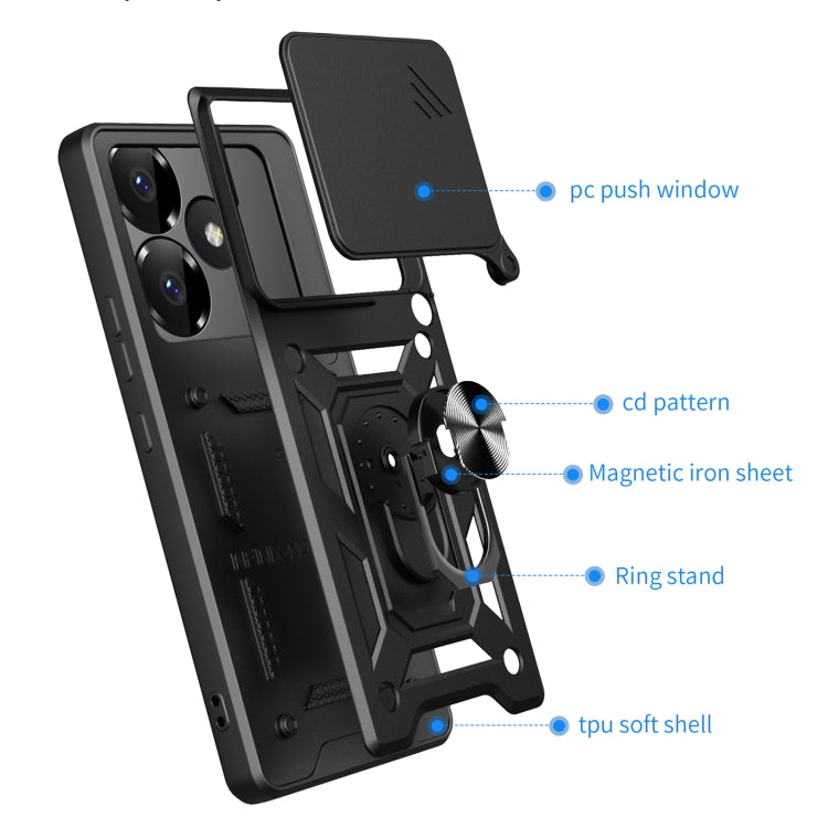 For Xiaomi Poco F6 Sliding Camera Cover Design TPU+PC Phone Case