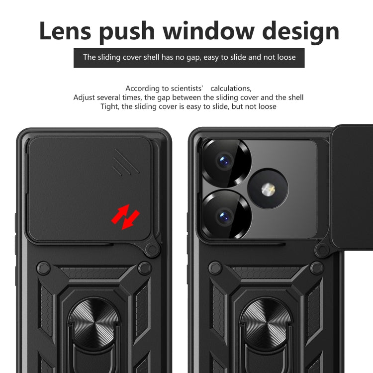 For Xiaomi Poco F6 Sliding Camera Cover Design TPU+PC Phone Case