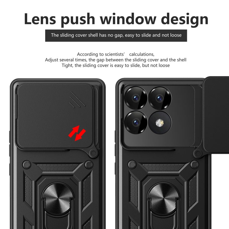 For Xiaomi Poco F6 Pro Sliding Camera Cover Design TPU+PC Phone Case