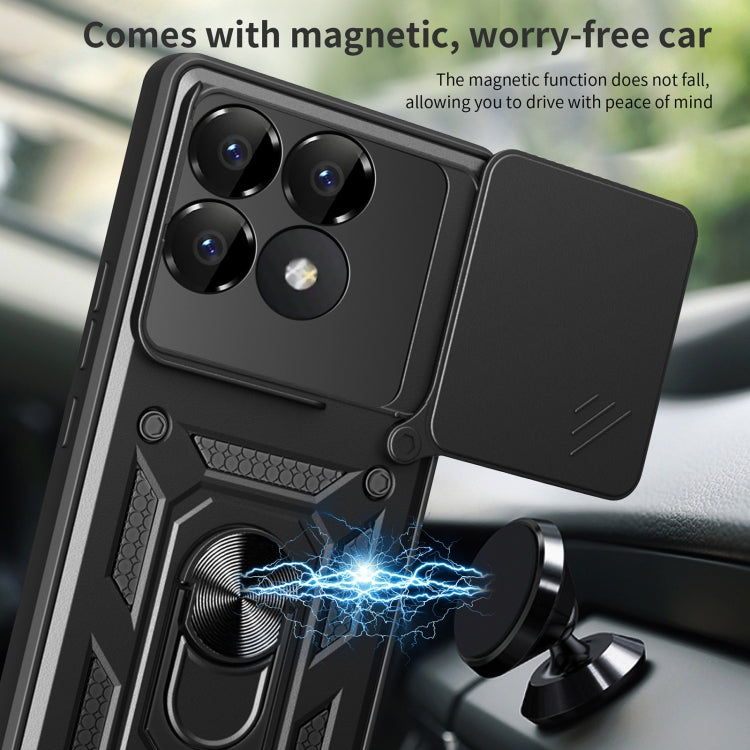 For Xiaomi Poco F6 Pro Sliding Camera Cover Design TPU+PC Phone Case
