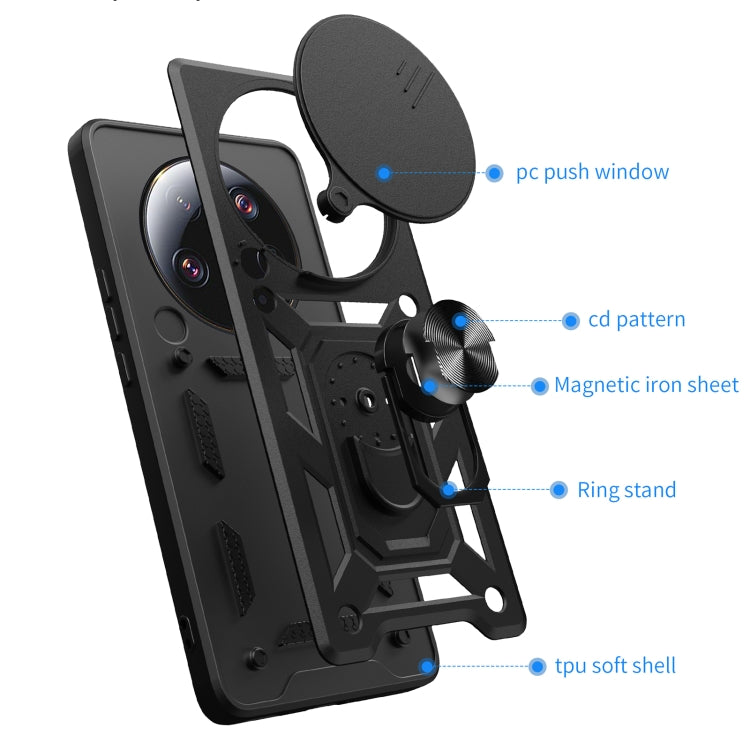 For Xiaomi 13 Ultra Sliding Camera Cover Design TPU+PC Phone Case
