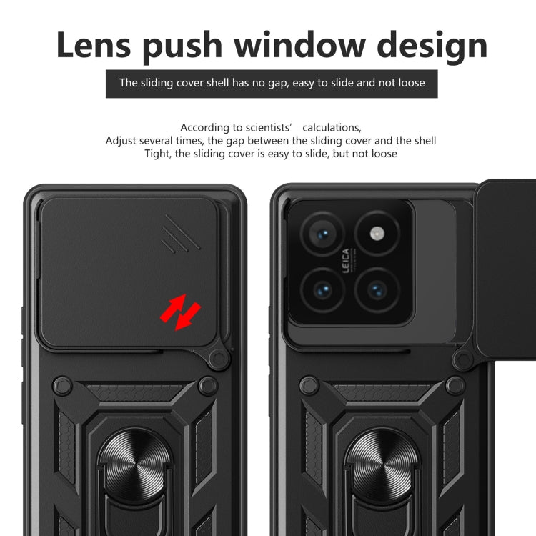 For Xiaomi 14T 5G Sliding Camera Cover Design TPU+PC Phone Case