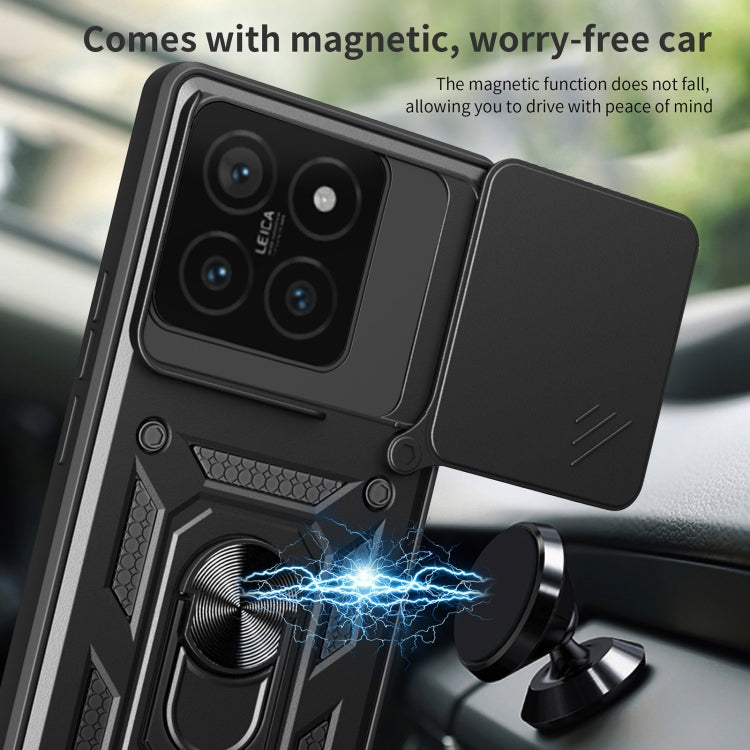 For Xiaomi 14T 5G Sliding Camera Cover Design TPU+PC Phone Case