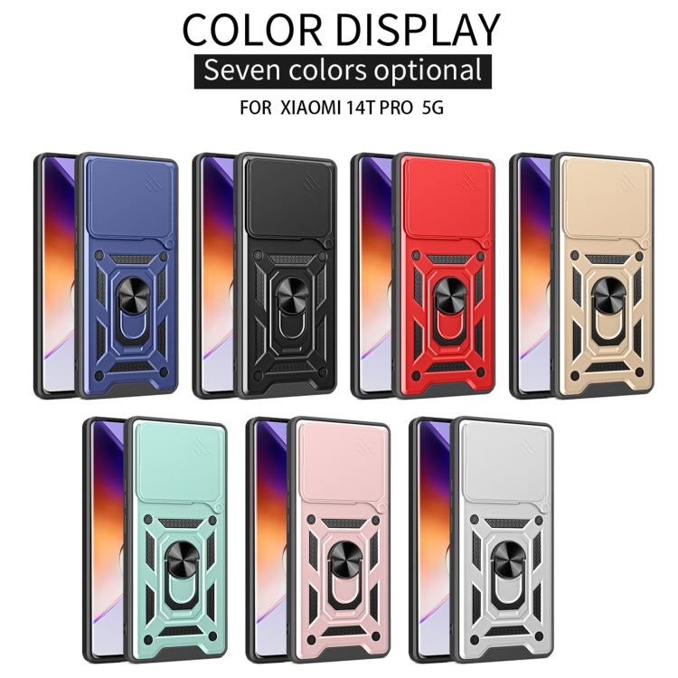 For Xiaomi 14T Pro 5G Sliding Camera Cover Design TPU+PC Phone Case