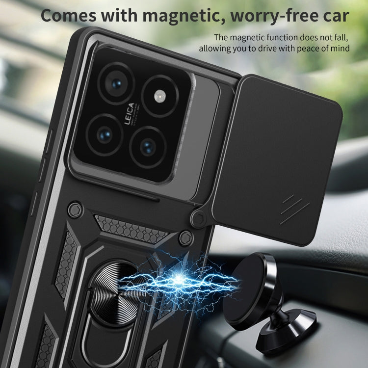 For Xiaomi 14T Pro 5G Sliding Camera Cover Design TPU+PC Phone Case