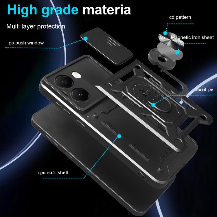 For Xiaomi Poco X7 Pro 5G Global Sliding Camera Cover Design TPU+PC Phone Case