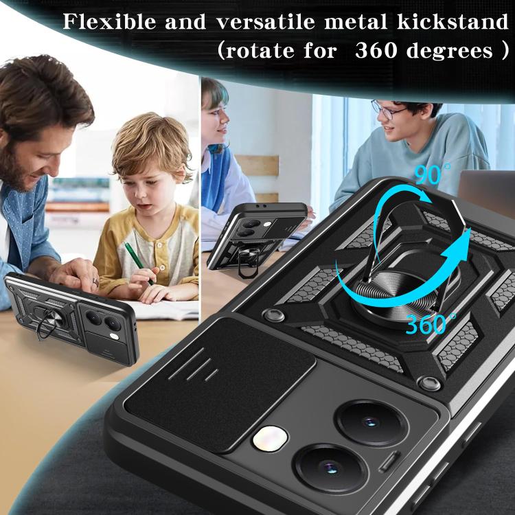 For Xiaomi Poco X7 Pro 5G Global Sliding Camera Cover Design TPU+PC Phone Case