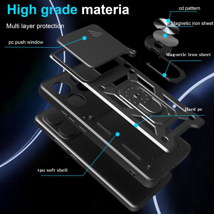 For Xiaomi 15 Pro Sliding Camera Cover Design TPU+PC Phone Case