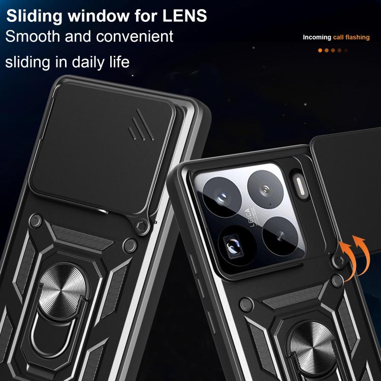 For Xiaomi 15 Pro Sliding Camera Cover Design TPU+PC Phone Case