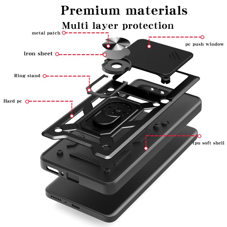 For Xiaomi Poco M7 Pro 5G Sliding Camera Cover Design TPU+PC Phone Case