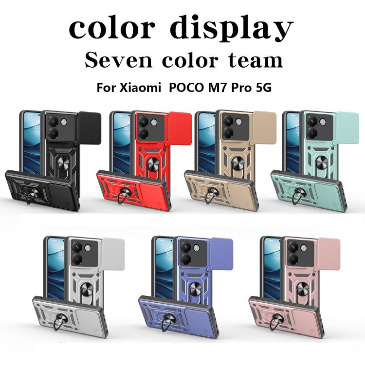 For Xiaomi Poco M7 Pro 5G Sliding Camera Cover Design TPU+PC Phone Case