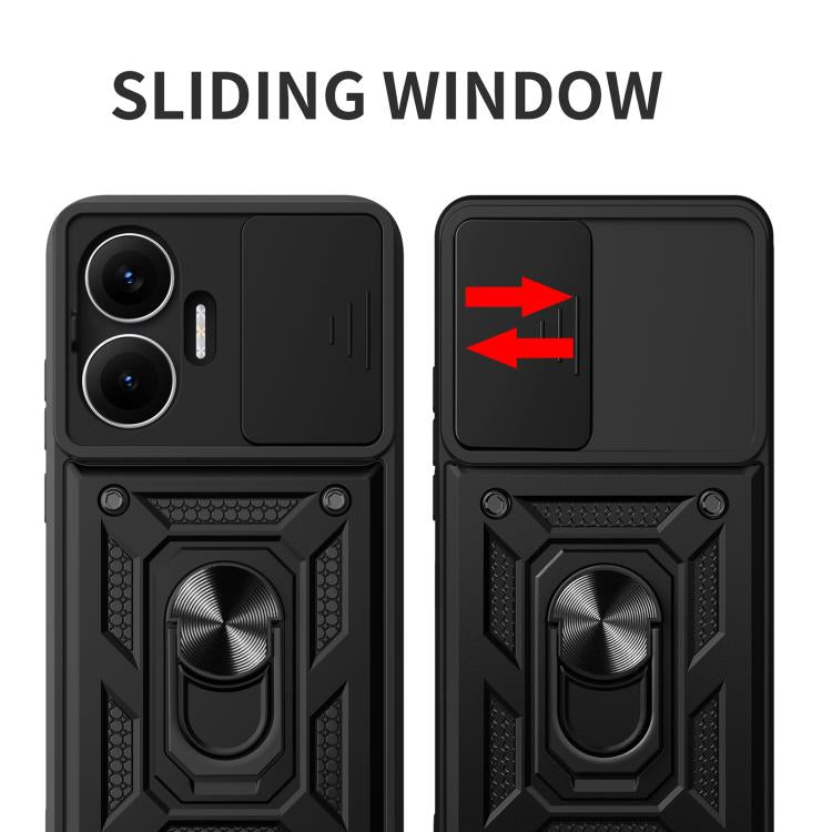 For Xiaomi Poco F7 / Turbo 4 Pro Sliding Camera Cover Design TPU+PC Phone Case