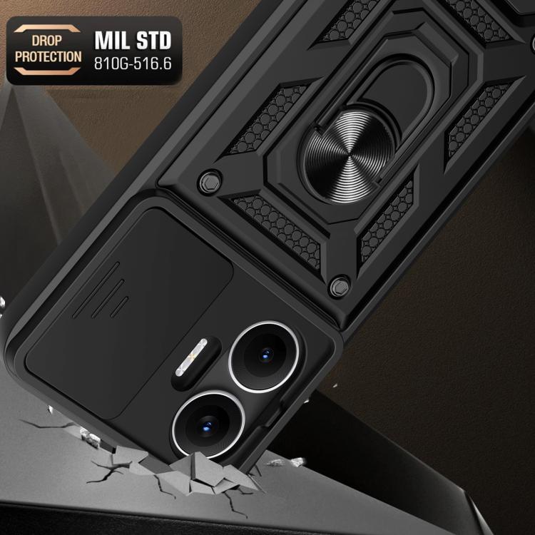 For Xiaomi Poco F7 / Turbo 4 Pro Sliding Camera Cover Design TPU+PC Phone Case